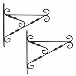 Arcadia Garden Products Shadow 12 in. Black Metal Alloy Plant Bracket (2-Pack)