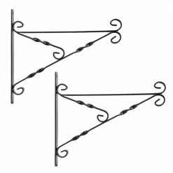 Arcadia Garden Products Shadow 16 in. Black Metal Alloy Plant Bracket (2-Pack)