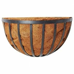 Arcadia Garden Products Solstice 16 in. Black Metal Coconut Wall Planter