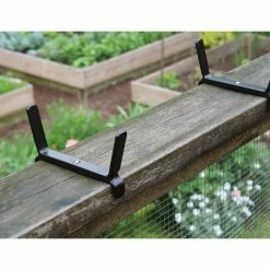 Achla Designs 4 in. Tall Black Powdercoat Iron Flower Box Brackets for 2 in. x 6 in. Rail -Achla Designs Shop black powder coat finish achla designs plant hangers bgk 14 08 4f 1000