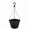Southern Patio Newbury 12.75 in. Black Resin Self-Watering Hanging Basket Planter -Achla Designs Shop black southern patio hanging planters nh1312bk 64 1000