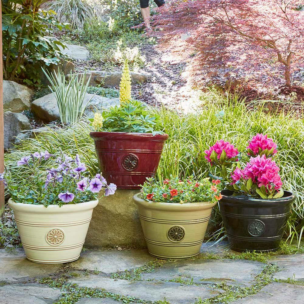 Southern Patio Modesto Large 15.25 in. x 10.5 in. Black Resin Composite Planter 8 Southern Patio Modesto Large 15.25 in. x 10.5 in. Black Resin Composite Planter - Image 6