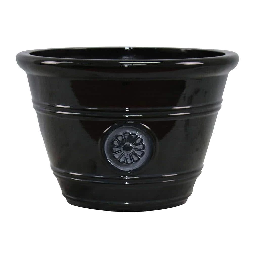 Southern Patio Modesto Large 15.25 in. x 10.5 in. Black Resin Composite Planter 3 Southern Patio Modesto Large 15.25 in. x 10.5 in. Black Resin Composite Planter