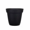Southern Patio Graff Large 20 in. x 17 in. Black Resin Planter with Saucer