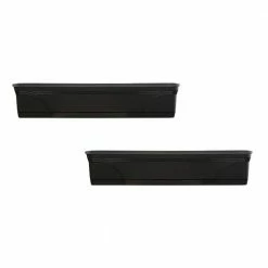Southern Patio 36 in. Medallion Hanging Windowsill Resin Garden Box Planter (2-Pack)