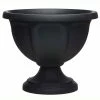 Southern Patio Viceroy Large 18 in. Black High-Density Resin Urn Planter