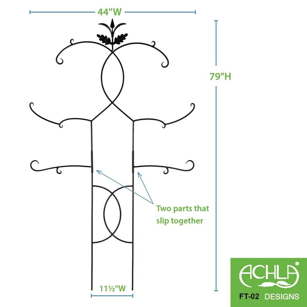 Achla Designs Tendrils Trellis II Gardening Tool, 84 in. Tall Black Powder Coat Finish 5 Achla Designs Tendrils Trellis II Gardening Tool, 84 in. Tall Black Powder Coat Finish - Image 3