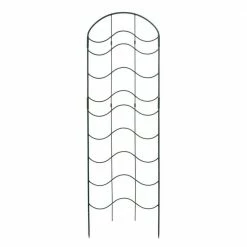 Achla Designs Waves Trellis Gardening Tool, 77 in. Tall Black Powdercoat Finish