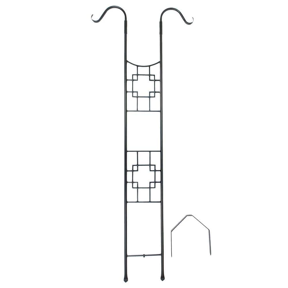 Achla Designs Square-On-Squares Modern Double Pole Garden Trellis, 83.5 in. Tall Graphite Powder Coat Finish 3 Achla Designs Square-On-Squares Modern Double Pole Garden Trellis, 83.5 in. Tall Graphite Powder Coat Finish