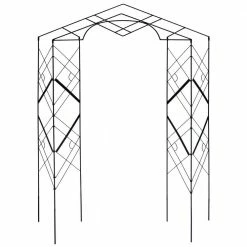 Achla Designs Modern Athena Decorative Garden Trellis, 76 in. Tall Black Powder Coat Finish