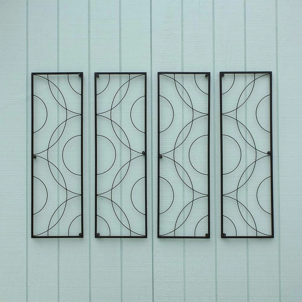 Achla Designs Traditional Corona Decorative Garden Trellis of 2-Pieces, 42 in. Tall Black Powder Coat Finish 7 Achla Designs Traditional Corona Decorative Garden Trellis of 2-Pieces, 42 in. Tall Black Powder Coat Finish - Image 5