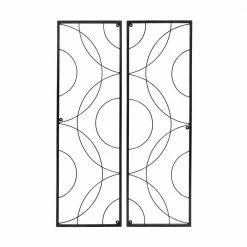 Achla Designs Traditional Corona Decorative Garden Trellis of 2-Pieces, 42 in. Tall Black Powder Coat Finish