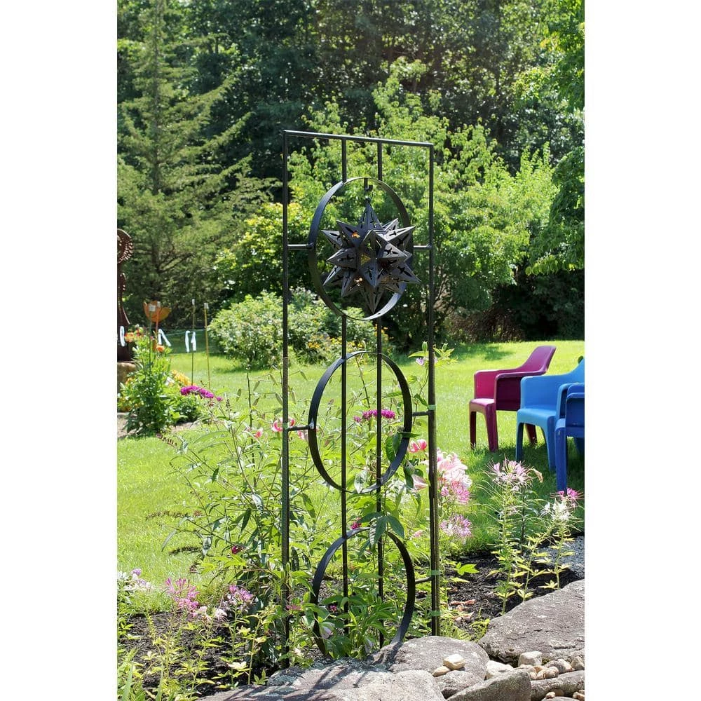 Achla Designs Modern Samsara Decorative Garden Trellis, 79.75 in. Tall Black Powder Coat Finish 5 Achla Designs Modern Samsara Decorative Garden Trellis, 79.75 in. Tall Black Powder Coat Finish - Image 3