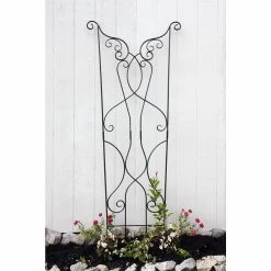 Achla Designs Classic Rococo Garden Trellis, 86 in. Tall Graphite Powder Coat Finish -Achla Designs Shop blacks achla designs garden trellises vft 20 4f 1000