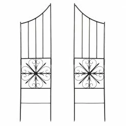 Achla Designs Set of 2 Side Panels for Aldrich Trellis, 63 in. Tall Graphite Powder Coat Finish