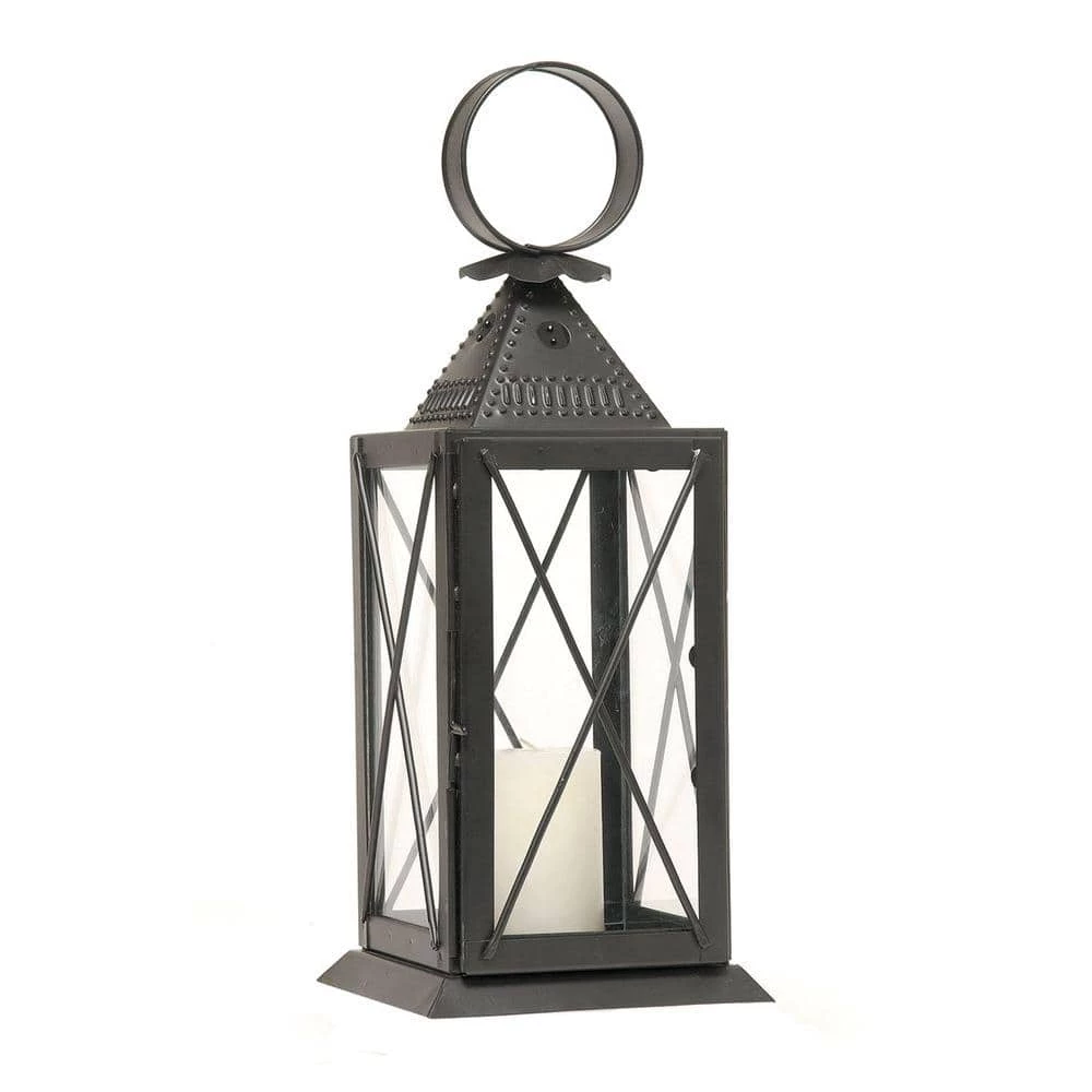 Achla Designs Indoor Outdoor Raleigh Tavern Lantern, 14.5 in. Tall Black Powder Coat Finish 3 Achla Designs Indoor Outdoor Raleigh Tavern Lantern, 14.5 in. Tall Black Powder Coat Finish