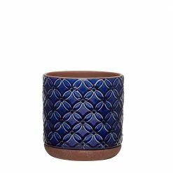Southern Patio Griffy 5.9 in. x 6.1 in. Blue Ceramic Indoor Pot