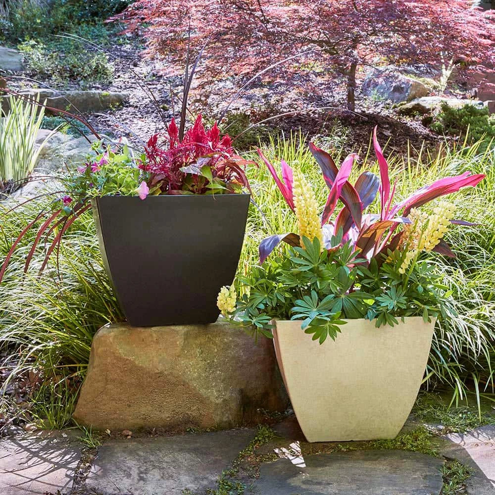 Southern Patio Newland Large 16 in. x 13.5 in. High Density Resin Bone Square Planter 8 Southern Patio Newland Large 16 in. x 13.5 in. High Density Resin Bone Square Planter - Image 6