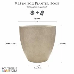 Southern Patio 9.25 in. x 7.5 in. Bone High-Density Resin Egg Planter -Achla Designs Shop bone southern patio plant pots hdr 012313 40 1000
