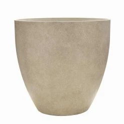 Southern Patio 13 in. x 12 in. Bone High-Density Resin Egg Planter