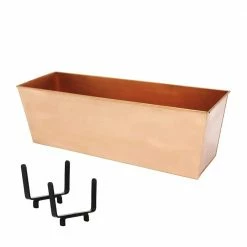 Achla Designs 23.25 in. W Copper Plated Handrail Flowerbox Bracket Kit for 2x4-in Rail