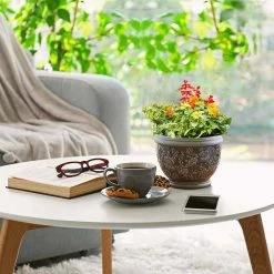 Southern Patio Gracie 8 in. x 6.1 in. Brown Ceramic Indoor Pot (2-Pack) -Achla Designs Shop brown southern patio plant pots crm 047063p2 66 1000