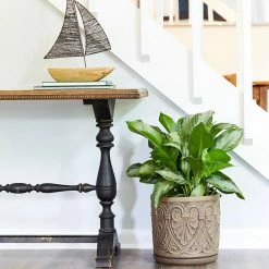 Southern Patio Roman 12 in. x 12 in. Brown Ceramic Indoor Pot -Achla Designs Shop brown southern patio plant pots crm 081548 1d 1000