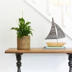 Southern Patio Roman 12 in. x 12 in. Brown Ceramic Indoor Pot -Achla Designs Shop brown southern patio plant pots crm 081548 66 1000