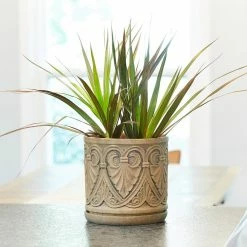 Southern Patio Roman 12 in. x 12 in. Brown Ceramic Indoor Pot -Achla Designs Shop brown southern patio plant pots crm 081548 c3 1000