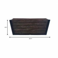 Southern Patio Farmhill 24 in. x 9 in. Brown High-Density Resin Deck Box Planter -Achla Designs Shop brown southern patio plant pots hdr 049517 40 1000