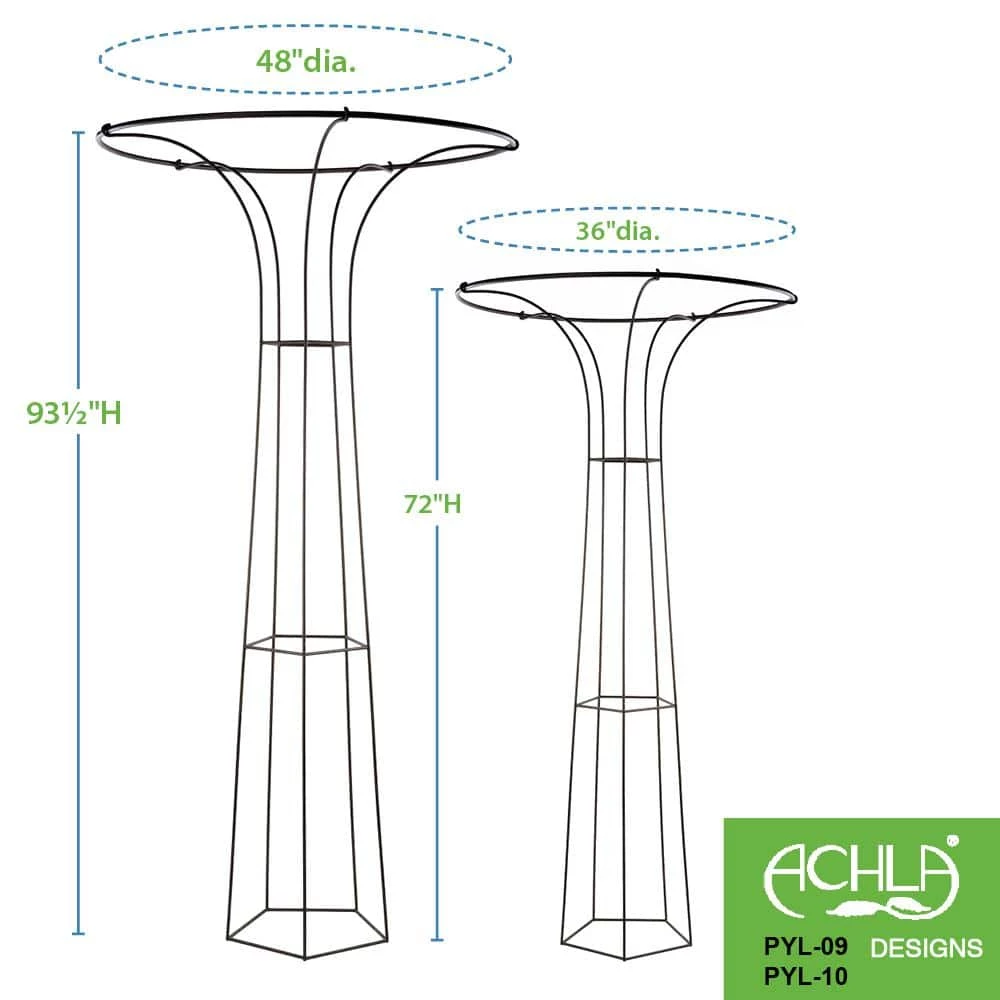 Achla Designs Elegant Garden Mushroom Trellis, 72 in. Tall Roman Bronze Powder Coat Finish 8 Achla Designs Elegant Garden Mushroom Trellis, 72 in. Tall Roman Bronze Powder Coat Finish - Image 6