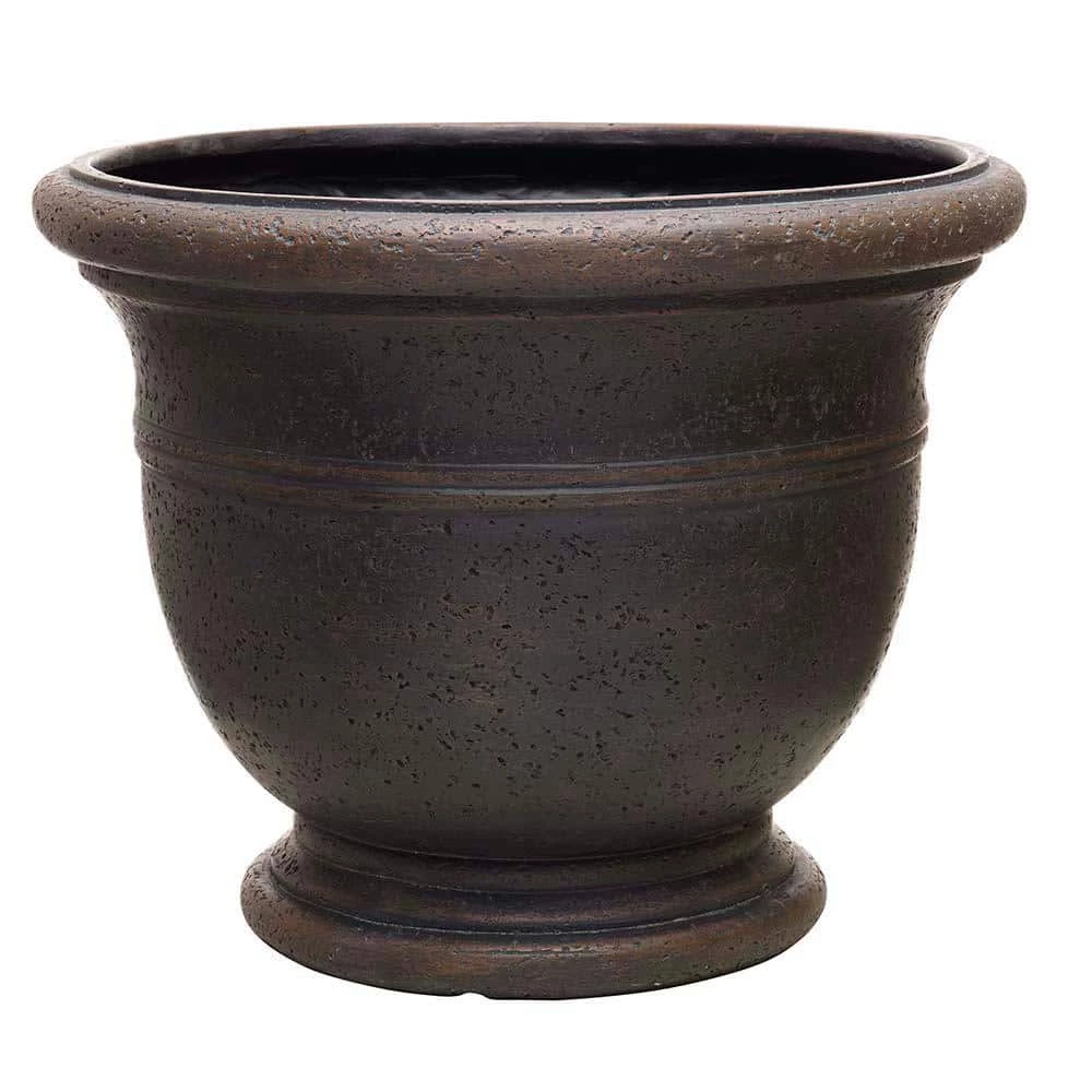 Southern Patio Jean Pierre Large 19 in. x 14.5 in. Brownstone Resin Composite Planter 3 Southern Patio Jean Pierre Large 19 in. x 14.5 in. Brownstone Resin Composite Planter