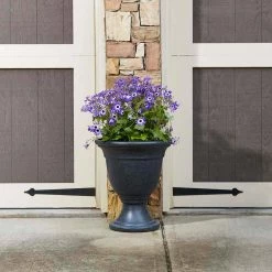 Southern Patio Jean Pierre Large 16 in. x 18 in. Brownstone Resin Composite Urn Planter -Achla Designs Shop brownstone southern patio urn planters cmx 054665 66 1000