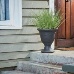 Southern Patio Jean Pierre Large 16 in. x 18 in. Brownstone Resin Composite Urn Planter -Achla Designs Shop brownstone southern patio urn planters cmx 054665 a0 1000