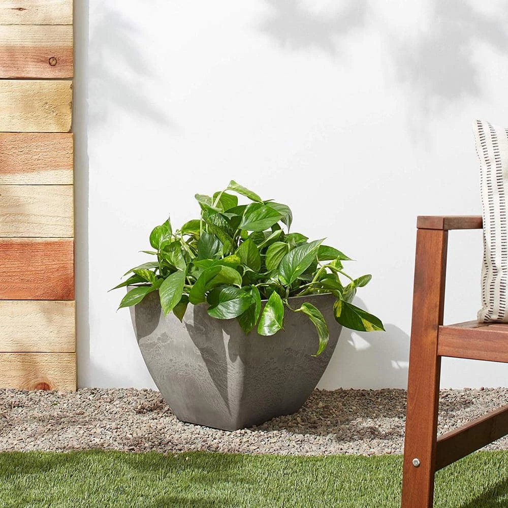 Arcadia Garden Products Simplicity Square 16 in. x 16 in. x 13 in. Cement PSW Pot 4 Arcadia Garden Products Simplicity Square 16 in. x 16 in. x 13 in. Cement PSW Pot - Image 2