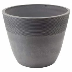 Arcadia Garden Products Etched 15.75 in. x 13 in. Cement Composite PSW Pot