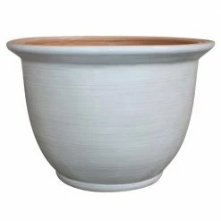 Southern Patio Willow Large 15 in. x 10 in. Chalk Resin Composite Planter