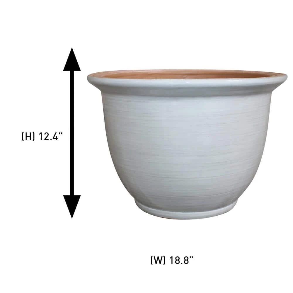 Southern Patio Willow Large 18.8 in. x 12.4 in. Chalk Resin Composite Planter 5 Southern Patio Willow Large 18.8 in. x 12.4 in. Chalk Resin Composite Planter - Image 3