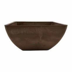 Arcadia Garden Products Simplicity Square 12 in. x 12 in. x 6 in. Chocolate PSW Pot