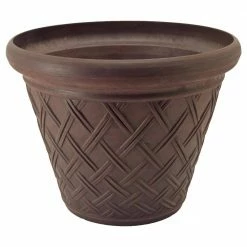 Arcadia Garden Products Basket Weave 18 in. x 14 in. Chocolate PSW Pot -Achla Designs Shop chocolate arcadia garden products plant pots mb46c c3 1000