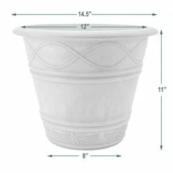 Arcadia Garden Products Western Weave 14-1/2 in. x 11 in. Chocolate Composite PSW Pot -Achla Designs Shop chocolate arcadia garden products plant pots me36c 1f 1000