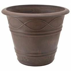Arcadia Garden Products Western Weave 14-1/2 in. x 11 in. Chocolate Composite PSW Pot -Achla Designs Shop chocolate arcadia garden products plant pots me36c c3 1000