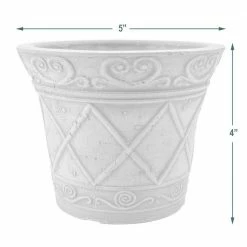 Arcadia Garden Products Scroll Grower 5 in. x 4 in. Chocolate PSW Pot -Achla Designs Shop chocolate arcadia garden products plant pots nur12c 1f 1000