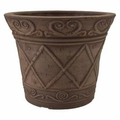 Arcadia Garden Products Scroll Grower 5 in. x 4 in. Chocolate PSW Pot