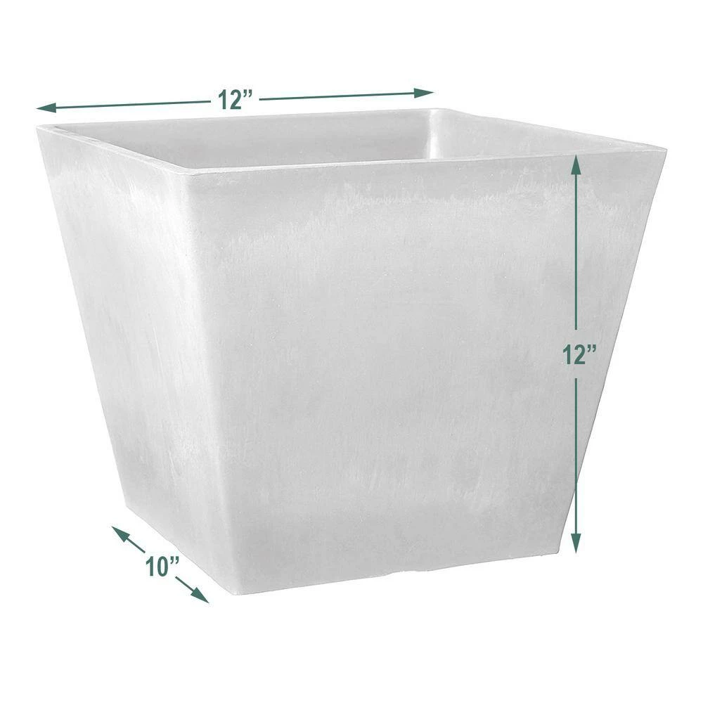 Arcadia Garden Products Simplicity Square 12 in. x 10 in. Chocolate PSW Pot 6 Arcadia Garden Products Simplicity Square 12 in. x 10 in. Chocolate PSW Pot - Image 4