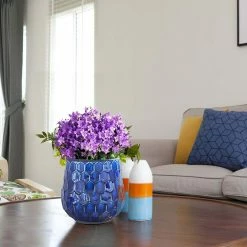 Southern Patio Honeycomb 8 in. Dia Cobalt Blue Ceramic Indoor Pot (2-Pack) 19 Southern Patio Honeycomb 8 in. Dia Cobalt Blue Ceramic Indoor Pot (2-Pack) -Achla Designs Shop cobalt blue southern patio plant pots crm 047087p2 1d 1000