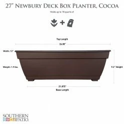 Southern Patio Newbury 27" Dia. Cocoa Plastic Deck Box Planter -Achla Designs Shop cocoa southern patio plant pots nq2710co 40 1000