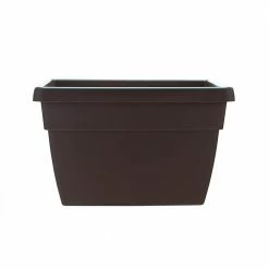 Southern Patio Newbury Large 16 in. Cocoa Resin Deck Rail Planter