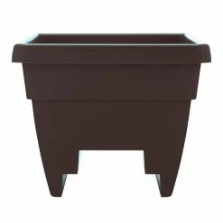 Southern Patio Newbury Large 16 in. Cocoa Resin Deck Rail Planter -Achla Designs Shop cocoa southern patio railing planters nr1610co a0 1000