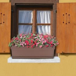 Southern Patio Newbury 24 in. Dia. Cocoa Plastic Window Box Planter -Achla Designs Shop cocoa southern patio window boxes nw2412co 1d 1000